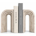 Decorative Bookends for Shelves – Heavy Duty Book Ends for Heavy Books, Stone-Inspired Composite Bookends, Non-Slip Base, Modern Home Office Decor, Gift Box Included, Set of 2