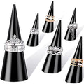 Jetec Clear Acrylic Crystal Ring Holder Acrylic Ring Display Jewelry Holder Wedding Display Cone Support Single Finger Rings Showcase Stand for Jewelry - color: Black