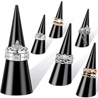Jetec Clear Acrylic Crystal Ring Holder Acrylic Ring Display Jewelry Holder Wedding Display Cone Support Single Finger Rings Showcase Stand for Jewelry - color: Black
