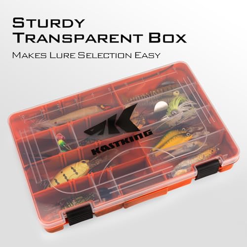 KastKing Tackle Boxes, Plastic Box, Plastic Storage Organizer Box with Removable Dividers - Fishing Tackle Storage - Box Organizer - 2 Packs /4 Packs Tackle Trays - Parts Box - color: Orange Camouflage, size: 3600(4Pack)