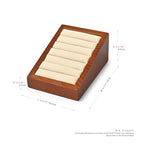 Oirlv Solid Wood Ring Tray Display Stand Slotted Jewelry Ring Showcase Display Jewelry Organizer for Trade Showcase(Creamy-white) - color: Wood Creamy-white