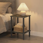 TUTOTAK End Table, Side Table, Nightstand, 2-Tier Storage Shelf, Sofa Table for Small Space, Living Room, Bed Room, Charcoal Grey TB01BY034 - color: Charcoal Grey