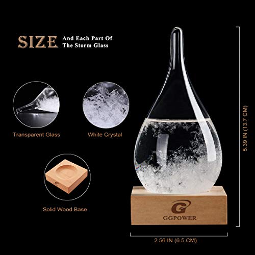 Storm Glass Weather Predictor,Christmas Unique Gifts, Christmas Snow Globe Barometer, Storm Glass Weather Station, Decorative Weather Predictor,Decorative Glass Bottles for Home and Office - size: S