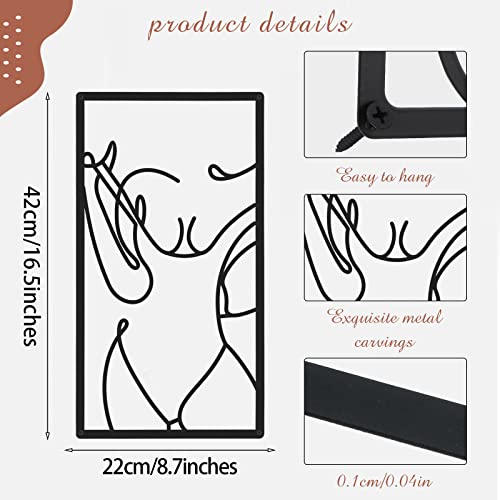 Cindeer 6 Pcs Modern Minimalist Wall Decor Abstract Woman Wall Art Single Line Metal Drawing Modern Line Women Body Figure Decor Sculptures for Home Bedroom Bathroom