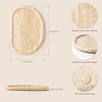 Natural Travertine Tray, Special-Shaped Jewelry Tray, Marble Ring Dish for BathroomCountertop, Nightstand,Dressing Table, Bedside Table, Home Decor, Beige(Middle)(NS025) - size: 9.1" x 6.3" x 0.6"
