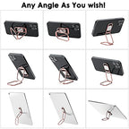 Phone Ring Holder Finger Kickstand, 360° Rotation Metal Phone Grip for Magnetic Car Mount Foldable Cell Phone Stand Compatible with Most Smartphones - color: Silver Rose Gold