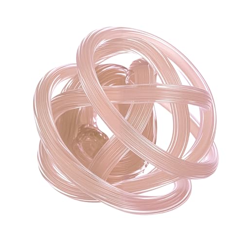 Glass Knot Teal Orbit Ball - 6 Inch Hand Blown Infinity Sculpture Decor Glass Orbit Home Decor Table Decoration Interio Art - color: Pink, size: 6" Diameter