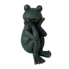 Meditation Frog Sculpture, 10" H 7.48" L Handcrafted Resin Zen Frog Statue, Suitable for Garden, Courtyard, Indoor and Outdoor Home Decoration