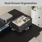 Agilestic 48 x 24 Inches Electric Standing Desk with 2 Storage Drawers, Adjustable Height Sit and Stand Computer Table with Splice Board, Black - color: Black, size: 48 x 24 Inches with 2 drawers