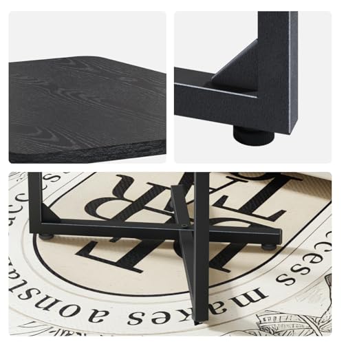 NEFROM C-Shaped End Table, Small Couch Side Table, Sofa TV Tray Table for Living Room, Bedroom, Bedside ET-X-BKW1 - color: Black
