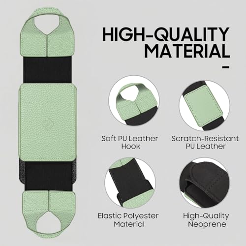 FINTIE Universal Tablet Hand Strap Holder for 9-11 Inch Tablets eReaders, 360 Degrees Swivel PU Leather Secure Portable Adjustable Handle Grip for iPad, Galaxy Tab and 9-11" Tablets (Sage Green) - color: Sage Green