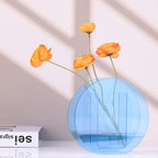Blue Acrylic Vase, Modern Acrylic Geometric Wide Mouth Small vase, Blue Flower Vase for centerpieces Desk Flower Bud vase, for Living Room Table, Office, Wedding - color: Blue 3