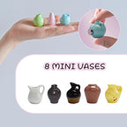 Mini Magnetic Vase,Miniature Magnet Ceramic Vase Decoration, Refrigerator Magnets Vases for Refrigerator Kitchen Locker Office(8pack)