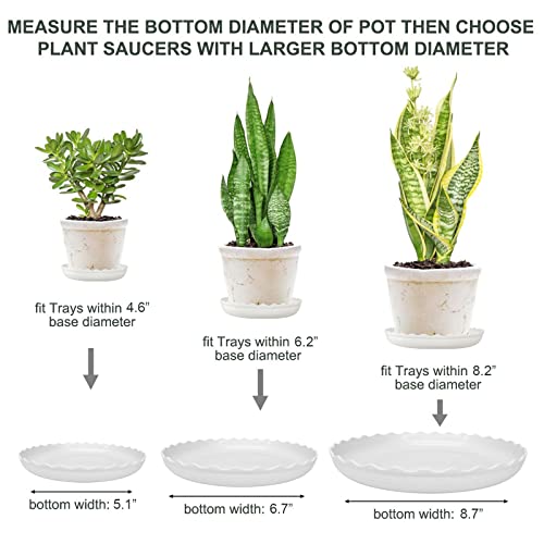 12Pcs Plant Saucer, 6 8 10 Inch Durable Plastic Plant Trays for Pots, White Round Plant Pot Saucers, Drip Tray for Indoor and Outdoor Garden - color: White (6" 8" 10")