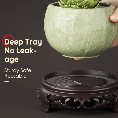 Hapivida Plant Stand, 6.8in Round Vase Base Plant Riser Flower Pot Display Stand Plant Rack Holder Planter Tray Furniture Indoor Outdoor for Desktop Counter Room