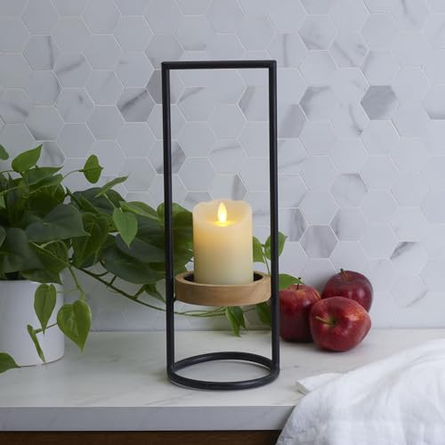 Elements Metal and Wood Candle Holder