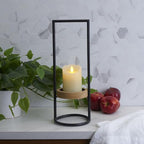 Elements Metal and Wood Candle Holder