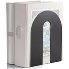 Officemate Heavy Weighted Bookends, Sturdy Office & Home Shelf Organizers, Set of 2 Black Metal Book Supports (93182) - size: Letter