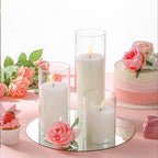 Shihanee Set of 6 Pillar Candles with Glass Cylinder Vases Clear Cylinder Hurricane Candleholders for Slim Tall Pillar Candles Wedding Table Centerpieces(3'' X 5.9", 7.9", 9.8",White) - color: White, size: 3'' X 5.9", 7.9", 9.8"