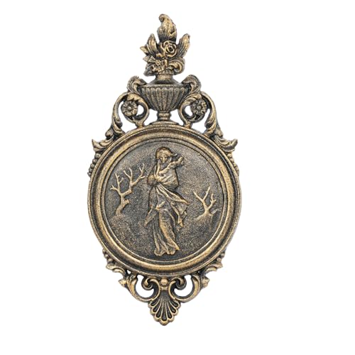 Sungmor Ornate Cast Iron Wall Art Plaque – Classical Woman Relief in French Country Style, Decorative Wall Sculpture - Vintage Hanging Décor for Home, Garden, or Patio – Rustic Gold Finish - color: Rustic Gold & A