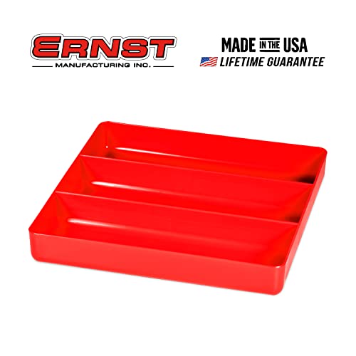 ERNST MFG Tool Garage Organizer Tray, Red, 3-Compartments - Made in the USA - color: Red, size: 3-Compartments