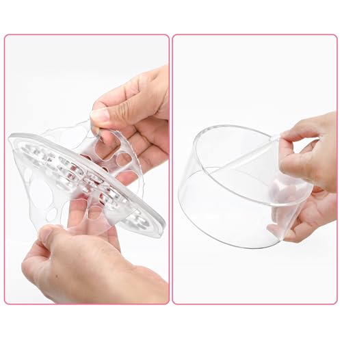 Jucoan 4 Pack Round Acrylic Flower Vase, 6 x 2.5 Inch Cylinder Low Acrylic Vase with Holes for Floral Arrangement, Home Wedding Bridal Shower Party Table Centerpieces Decor