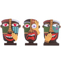 XINGYAN Abstract Resin Face Statues Set of 3–Handmade Modern African Art Sculpture Decor, Creative Weird Art Room Decor for Contemporary Shelf & TV Stand–Small Modern Decorative Items (Set A)