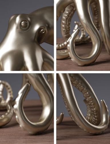 Octopus Statue Abstract Sculpture Decor Modern Gift Table Centerpiece Figurine for Home Office Living Room Polyresin 8.7 Inch
