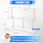 Zourane Acrylic Pen Display Stand, 2-Tier 30 Slot 1.3cm Wide Pen Holder Organizer for Fountain Pens, Makeup Brushes, Art Supplies | for Office, Home, Classroom, Craft Fairs