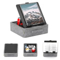 KDD 5 in 1 Tablet Pillow Holder, Foldable Book Stand for Reading with Storage Tray, Pen Slot and 2 Cup Holders, Adjustable iPad Stand for Lap, Bed, Desk and Couch Compatible with Tablet and Book