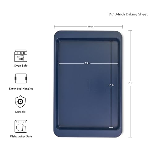 KitchenAid 9x13in Nonstick Aluminized Steel Baking Sheet, Ink Blue - color: Ink Blue, size: 9 x 13 Inch