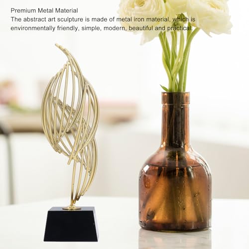 Metal Abstract Decorative Sculpture with Base Modern Luxury Metal Abstract Art Home Decor Statue for Desk Shelf Decor (Classic Black) - size: Classic Black
