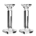 kitCom Crystal Candle Holders Set of 2, 8.27" Tall Crystal Candlestick Holders, Candlestick Holders Taper Candle Holders for Table Wedding Housewarming Gifts Decor - size: 8"