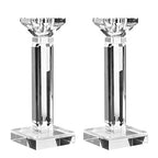 kitCom Crystal Candle Holders Set of 2, 8.27" Tall Crystal Candlestick Holders, Candlestick Holders Taper Candle Holders for Table Wedding Housewarming Gifts Decor - size: 8"