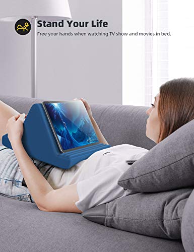 Lamicall Tablet Pillow Stand, Pillow Soft Pad for Lap - Tablet Holder Dock for Bed with 6 Viewing Angles, for iPad Pro 9.7, 10.5, 11, 12.9 Air Mini 4 3, Kindle, Galaxy Tab, E-Reader, Royal Blue - color: Royal Blue