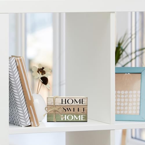 Mini Decorative Books For Home Decor, Small Wood Book Stack For Table Decor, Home Decor Book For Living Room Mantel, Farmhouse Stacked Books Decorative（L44） - color: Retro Home sweet