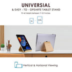 Minimalist Birch Wood Tablet Ipad Mini Air Case Stand Holder Rocks for Desk, Wooden Simple Ipad Pro Riser Holder Compatible with Apple iPad, iPad Air, iPad Mini Case, Kindle Fire, E-Reader ect, White