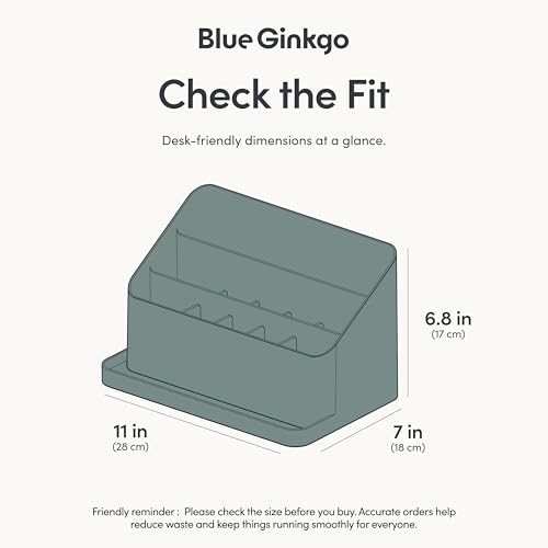 BLUE GINKGO Desk Organizer – Korean-Made Office Storage for Pens, Notes, Mail, and Supplies (Green) - color: GREEN, size: ORGANIZER