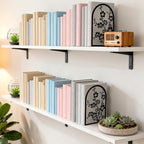 Peacoblue Metal Bookends for Shelves, Modern Decorative Heavy Duty Study Book Ends Stoppers for Office, Desk, Shelf, Room 5.3"x4.3"x7.9" Cast Iron Simple Tall Bookends 1 Pair (Plum Blossom Branches) - style: Plum Blossom Branches