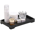 Luxspire Bathroom Sink Vanity Trays, 10" x 6" Resin Vanity Tray for Soap Dispenser, Kitchen Sink Trays, Vanity Countertop Organizer for Candles Soap Towel Perfume Holder Jewlery, Marble Style -M- Ink - color: A - Ink, style: Medium