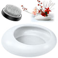 Flower Frog Vase Kit, Ikebana Floral Arrangement, Ceramic Water Drop Pot Flower Arrangement Vase Kit (White Large Size) - color: White Large Size