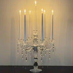 allgala Crystal Candle Holder - 7-Arm 14 Inch Crystal Taper Candlestick Candelabra - Centerpiece for Home Wedding Event and Party Festival - size: 7 Arm