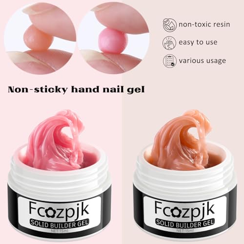 Fcozpjk Solid Builder Nail Gel, Nude Pink & Skin Color, Non-Sticky Hard Gel for Nails, 3D Sculpting, Extension, Salon Supplies - color: 02-03