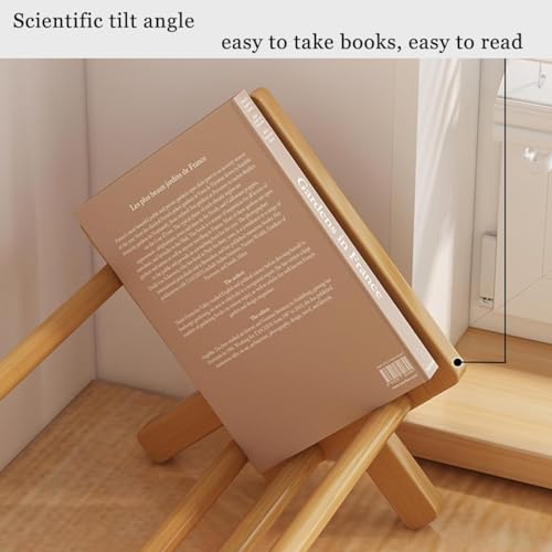 Wood Tilting Bookcase in Living Room/Home/Office, Desktop Book Shelf Organizer Bookshelves Storage Rack for CDs/Magazine/Books Display (Yellow, 19.68"-L) - color: Yellow, size: 19.68"-L