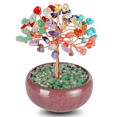 Crystal Tree of Life for Wealth & Prosperity,Seven Chakra Tree for Energy Balance,Crystal Decoration for Home