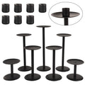 Set of 7 Metal Black Candle Holders, Assemblable Pillar and Taper Candlesticks, Halloween Fall Thanksgiving Day Dining Table Centerpieces Decor, Mantle Fireplace Candle Sticks Decorations