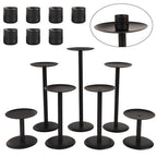 Set of 7 Metal Black Candle Holders, Assemblable Pillar and Taper Candlesticks, Halloween Fall Thanksgiving Day Dining Table Centerpieces Decor, Mantle Fireplace Candle Sticks Decorations
