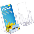xydstay 4x9 Acrylic Brochure Holder with Business Card Holder, Clear Display Stand, Plastic Table stand Sign Holder, Pamphlet Holder Flyer Holder, Acrylic Display Stand for Office, Home, Store, 2 Pack