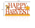 COCHIE Metal Happy Harvest Sign, Orange Fall Decorations for Home, Office, Shelf, Mantel, Indoor, Autumn Pumpkin Decoration, Hello Fall Leave Decor (Harvest) - style: Harvest