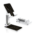 Foldable Phone Stand for Desk, Adjustable Angle of View, Suitable for iPhone, Samsung and Other Smart Phones, Black Marble - color: Black Marble
